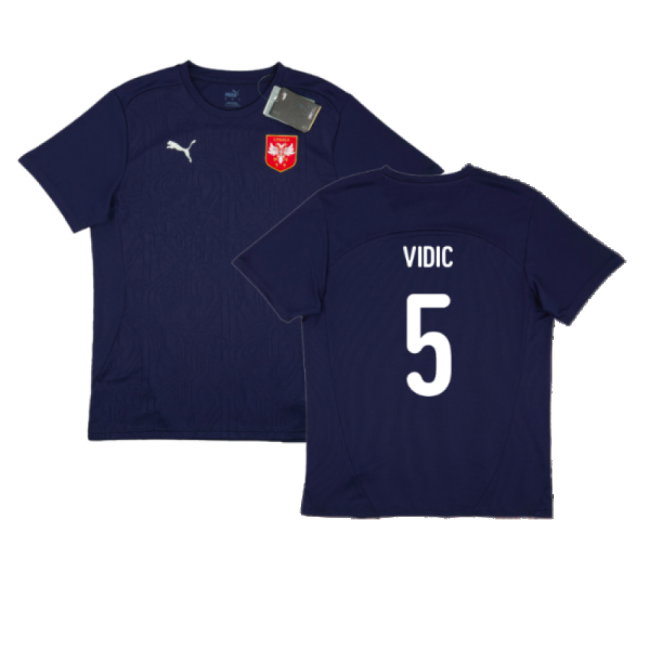 2024-2025 Serbia Training Jersey (Navy) (Vidic 5)-SoccerKits Hub | Buy Soccer Jerseys Online